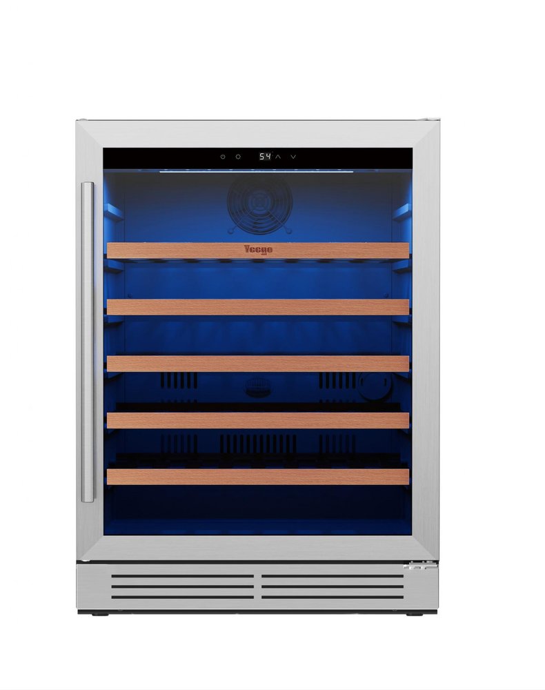 32" X 22" Silver and Black Metal Single Compartment Wine Refrigerator — view 1