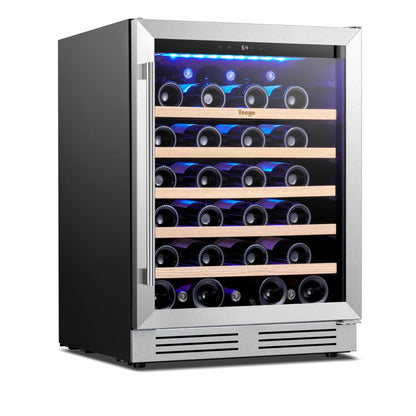 32" X 22" Silver and Black Metal Single Compartment Wine Refrigerator