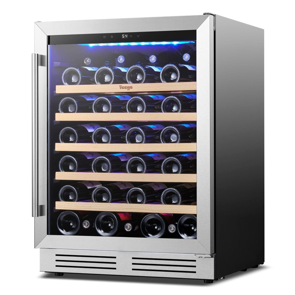 32" X 22" Silver and Black Metal Single Compartment Wine Refrigerator