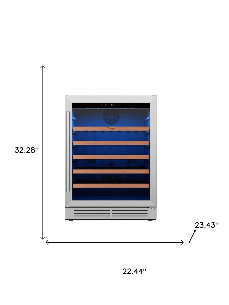 32" X 22" Silver and Black Metal Single Compartment Wine Refrigerator — view 4
