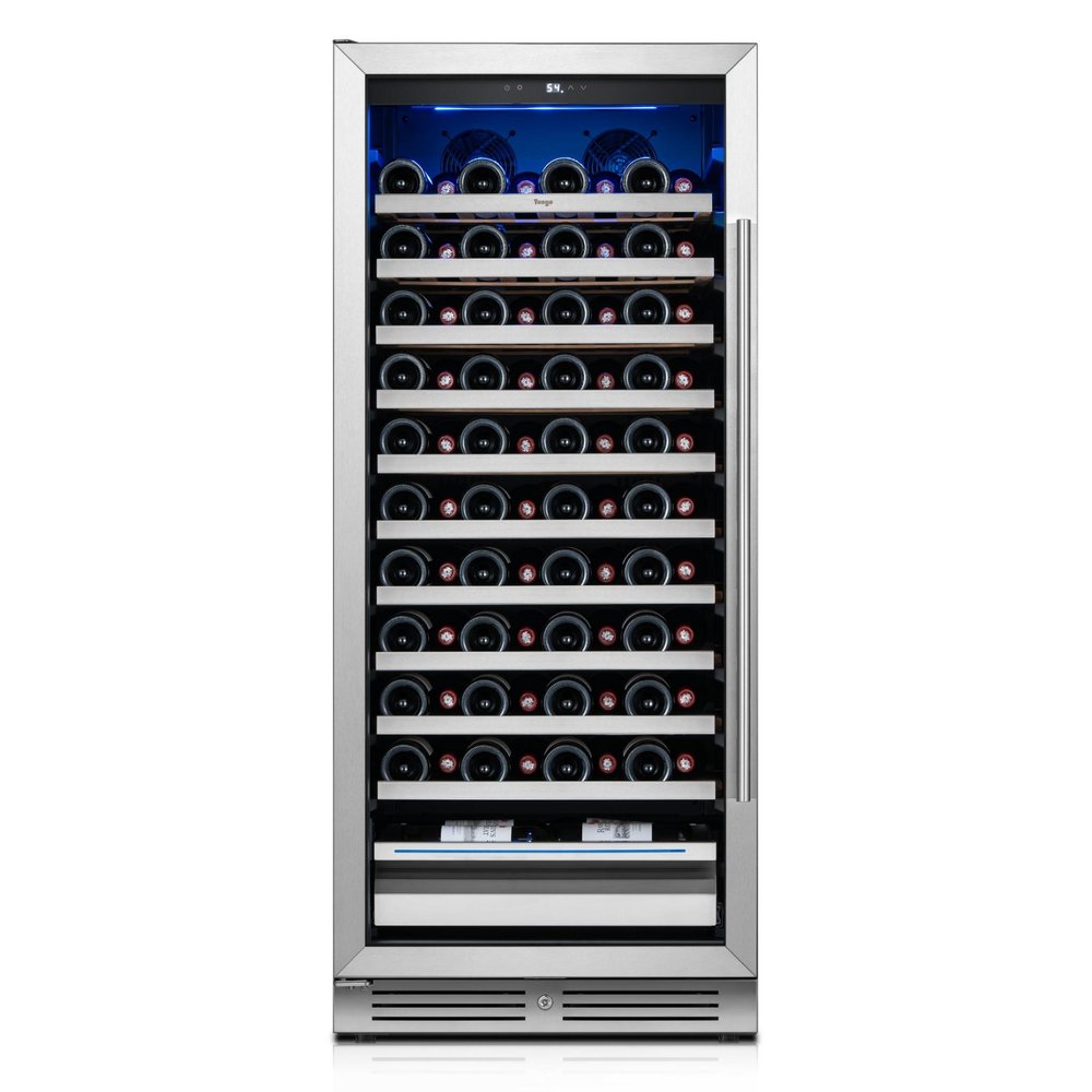 55" X 23" Clear And Black Metal Single Compartment Wine Refrigerator