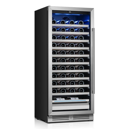 55" X 23" Clear And Black Metal Single Compartment Wine Refrigerator