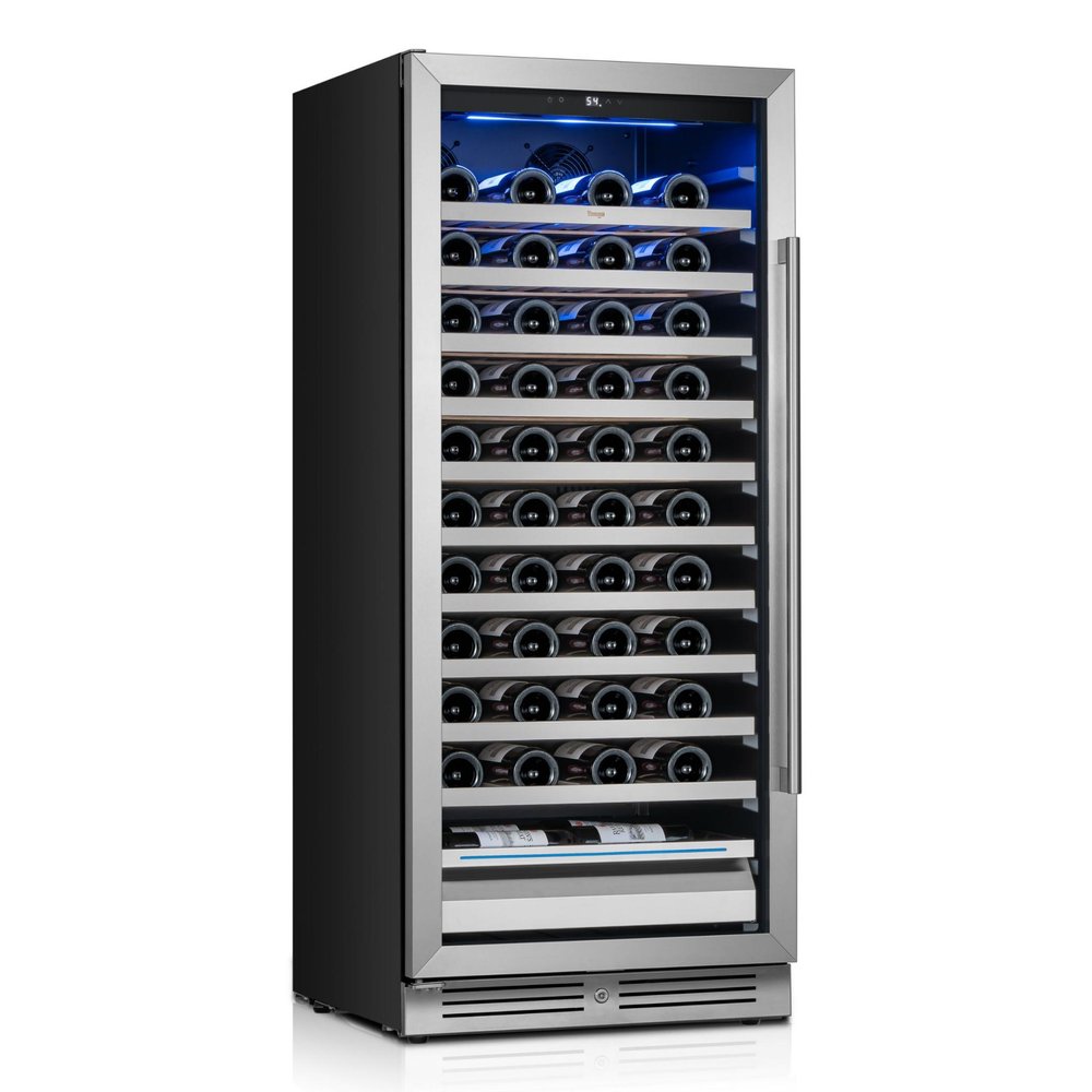 55" X 23" Clear And Black Metal Single Compartment Wine Refrigerator HomeRoots