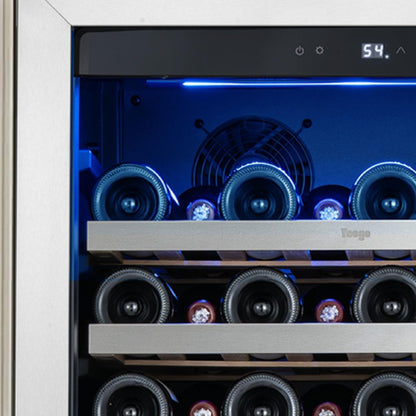 55" X 23" Clear And Black Metal Single Compartment Wine Refrigerator