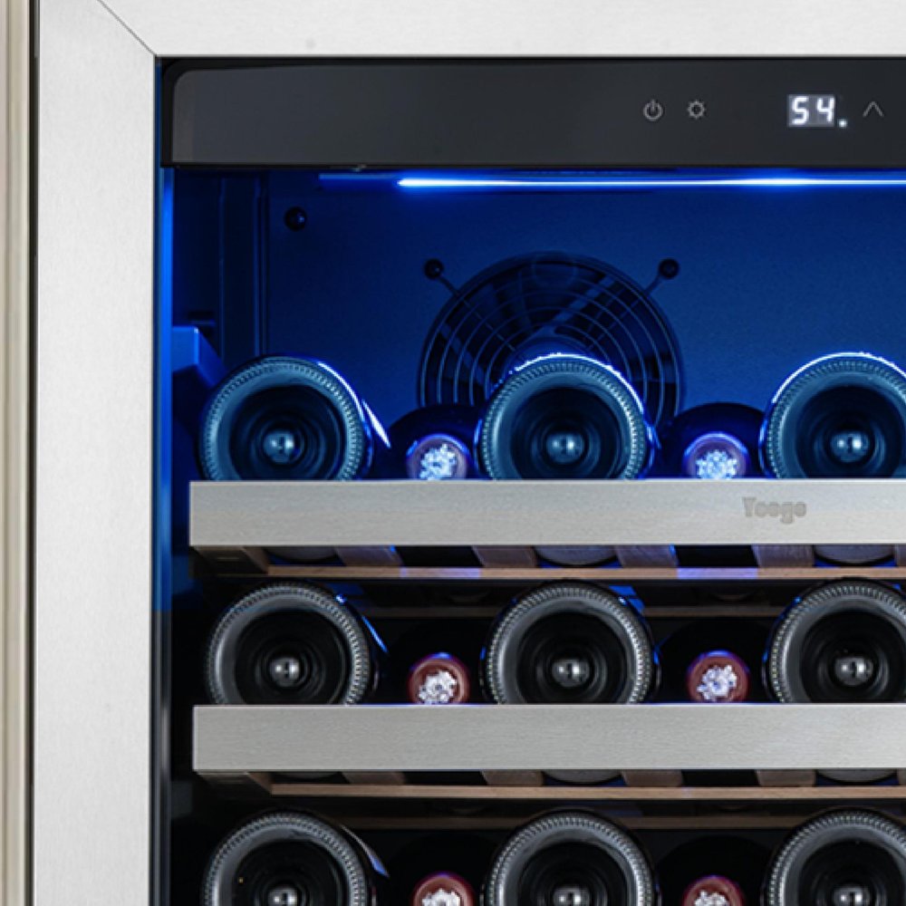 55" X 23" Clear And Black Metal Single Compartment Wine Refrigerator HomeRoots