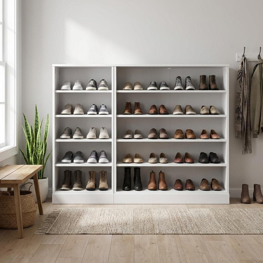 White 30 Solid WoodShoe Storage Cabinet HomeRoots