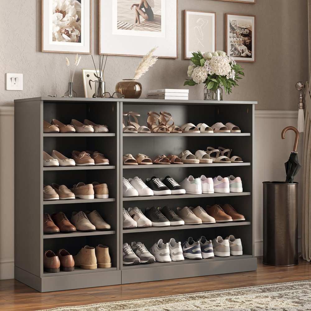 Gray 30 Solid WoodShoe Storage Cabinet — view 6