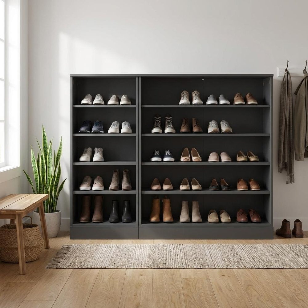Gray 30 Solid WoodShoe Storage Cabinet HomeRoots