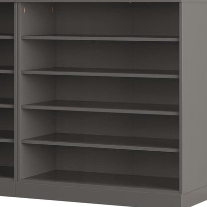 Gray 30 Solid WoodShoe Storage Cabinet