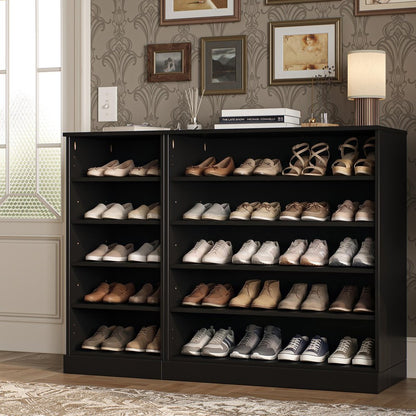 Black 30 Solid WoodShoe Storage Cabinet HomeRoots