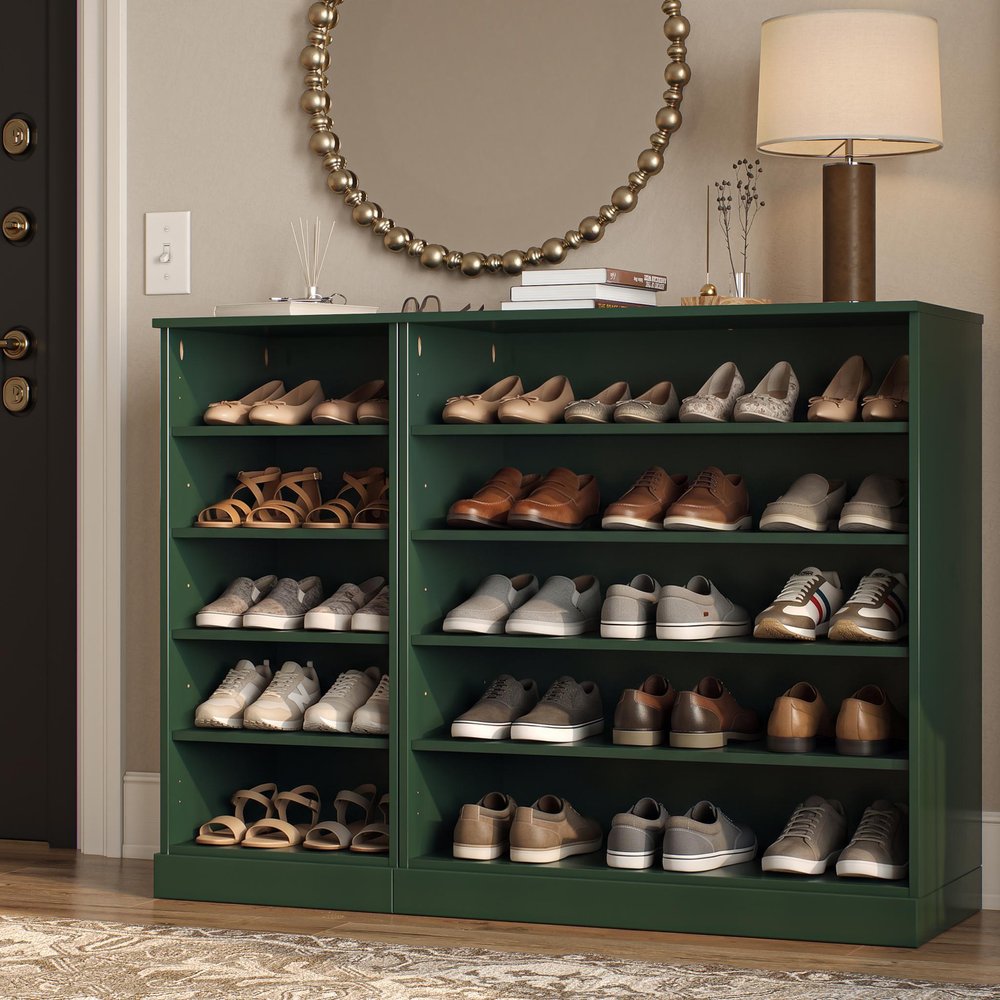 Green 30 Solid WoodShoe Storage Cabinet — view 2