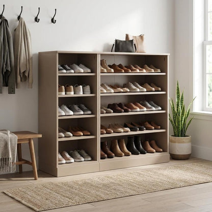 Beige 30 Solid WoodShoe Storage Cabinet HomeRoots