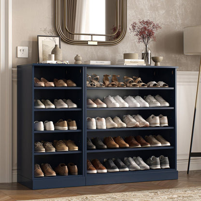 Navy Blue 30 Solid WoodShoe Storage Cabinet HomeRoots