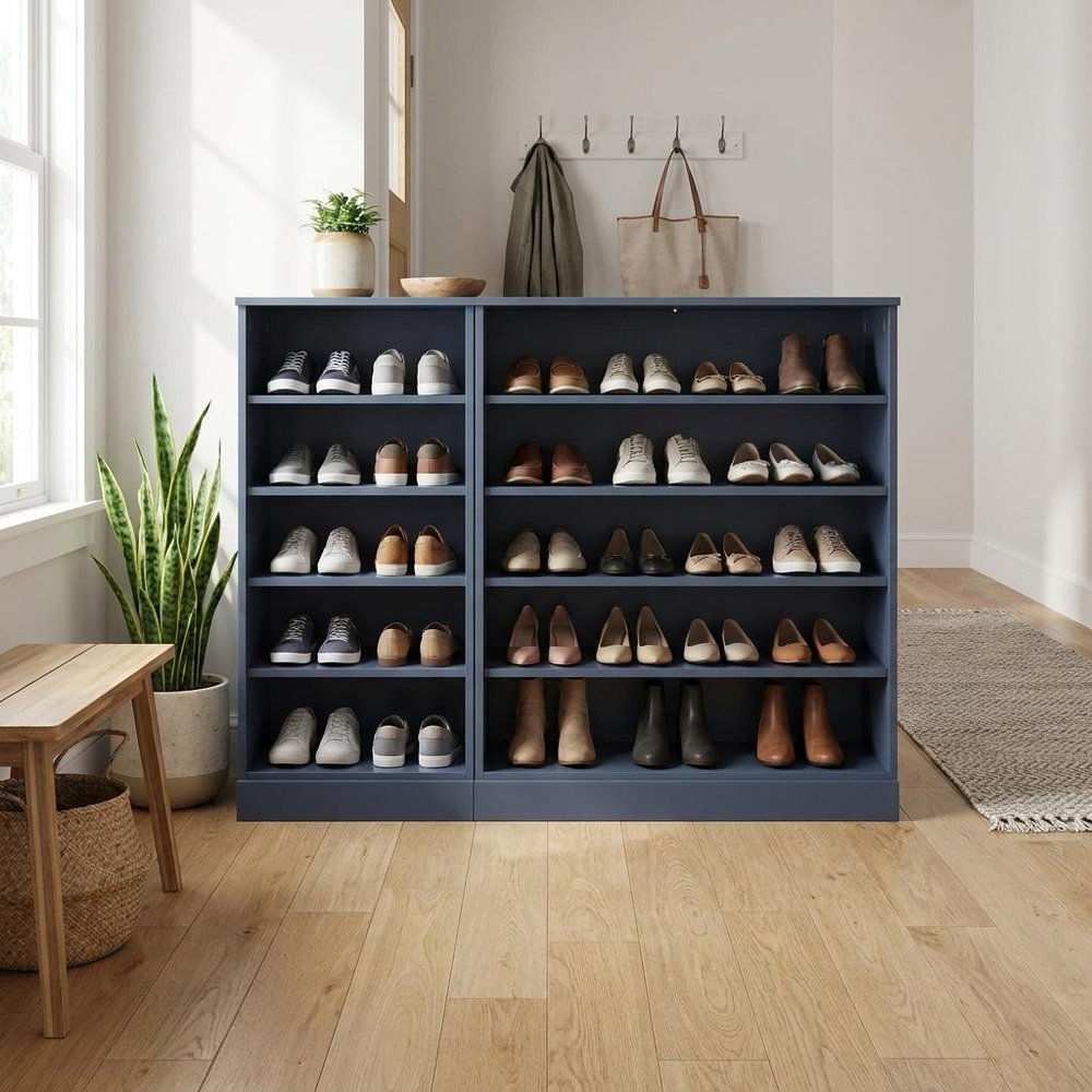 French Blue 30 Solid WoodShoe Storage Cabinet — view 5