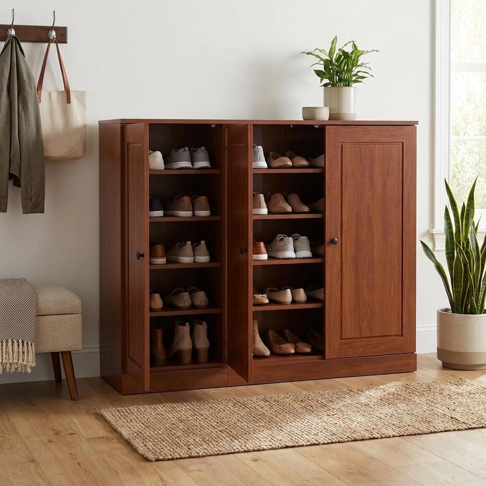 Coffee 30 Solid WoodShoe Storage Cabinet HomeRoots