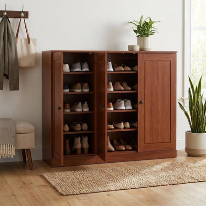 Coffee 30 Solid WoodShoe Storage Cabinet HomeRoots