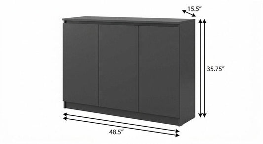 Gray 30 Solid WoodShoe Storage Cabinet