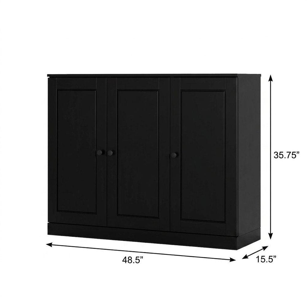 Black 30 Solid WoodShoe Storage Cabinet — view 3