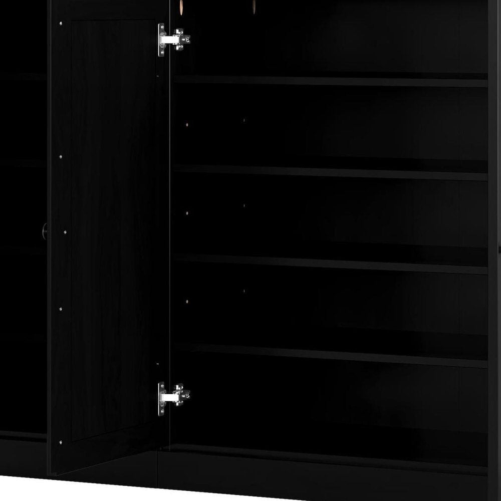 Black 30 Solid WoodShoe Storage Cabinet — view 4