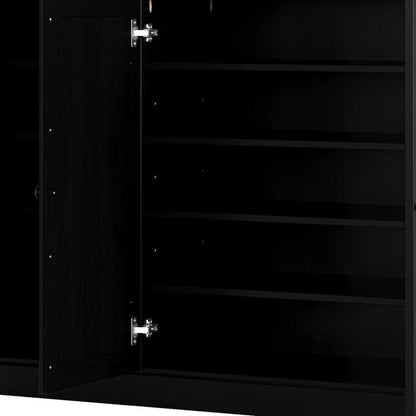 Black 30 Solid WoodShoe Storage Cabinet HomeRoots