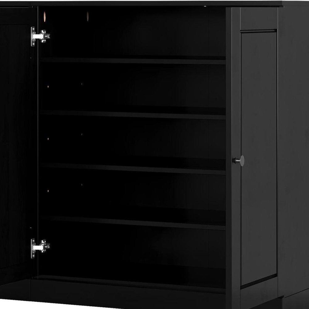 Black 30 Solid WoodShoe Storage Cabinet — view 5