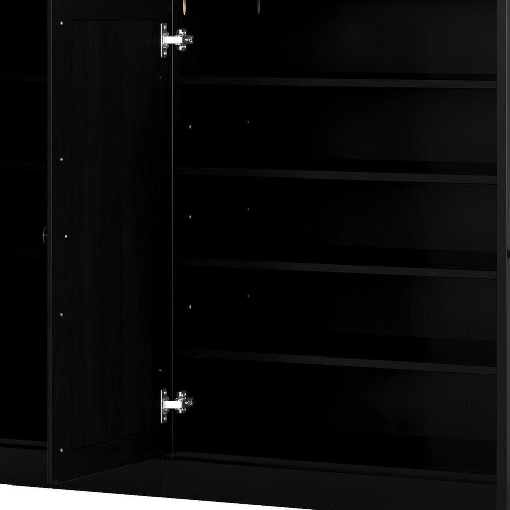 Black 30 Solid WoodShoe Storage Cabinet — view 6
