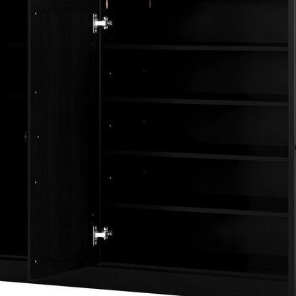 Black 30 Solid WoodShoe Storage Cabinet