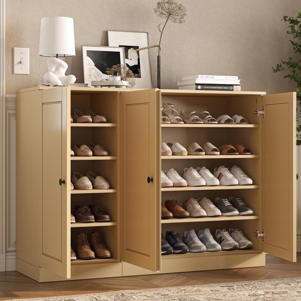 Yellow 30 Solid WoodShoe Storage Cabinet HomeRoots