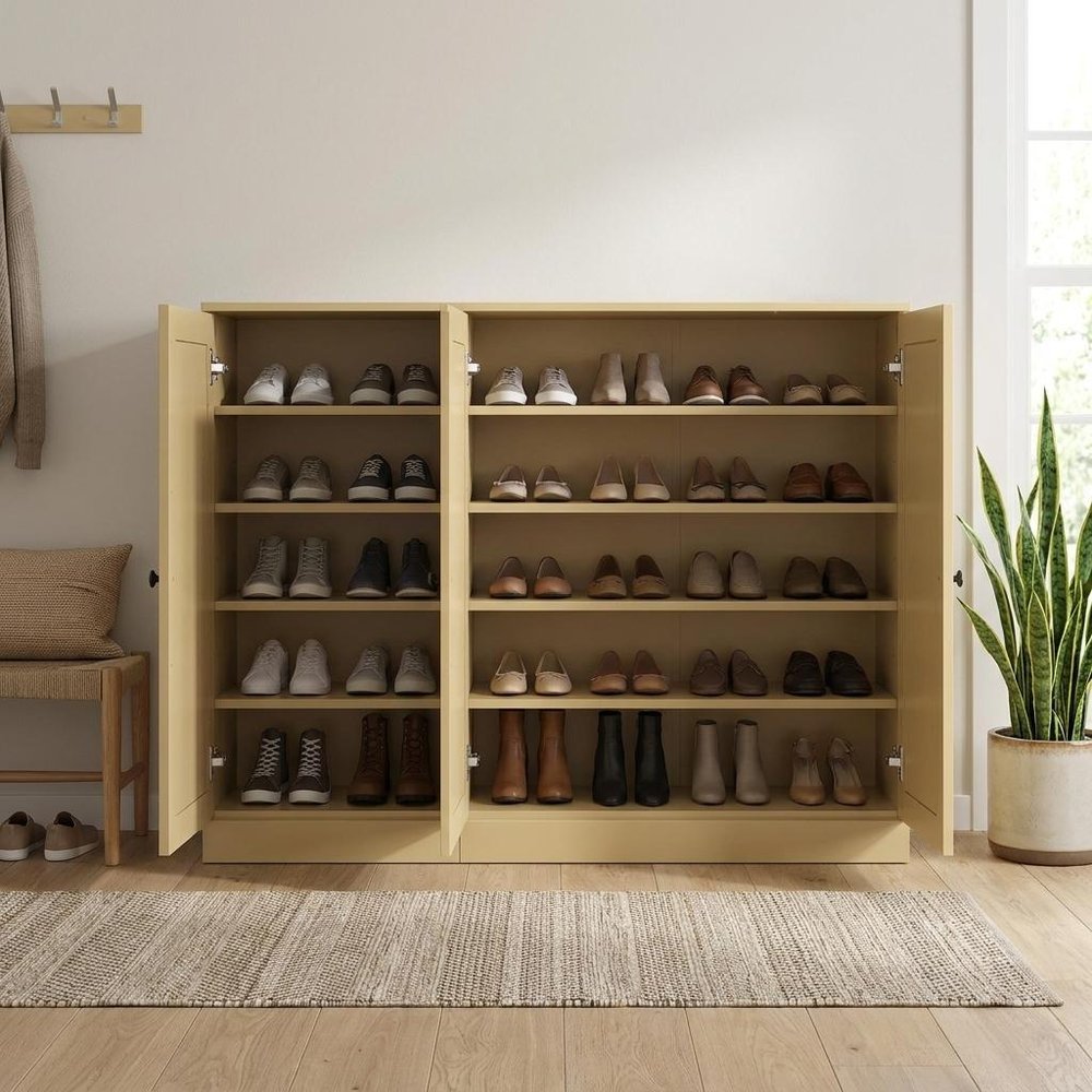 Yellow 30 Solid WoodShoe Storage Cabinet — view 4