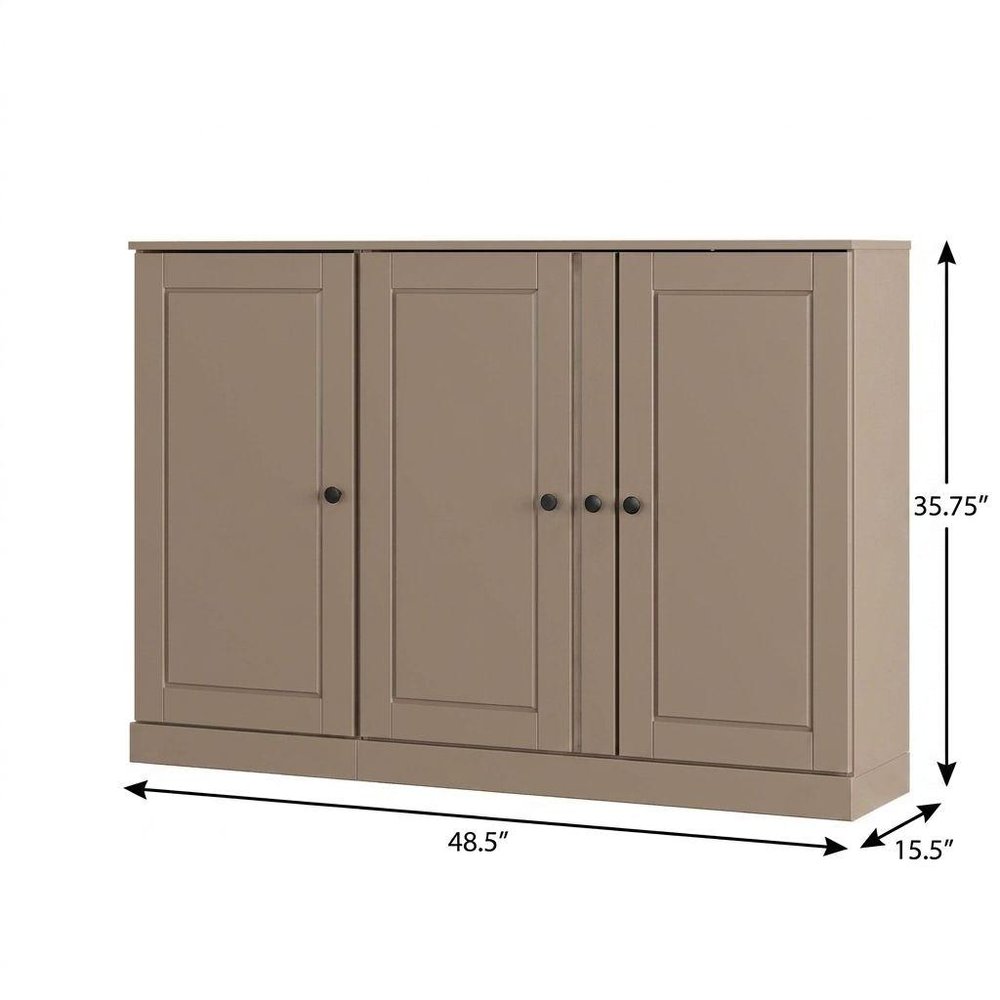 Beige 30 Solid WoodShoe Storage Cabinet — view 3