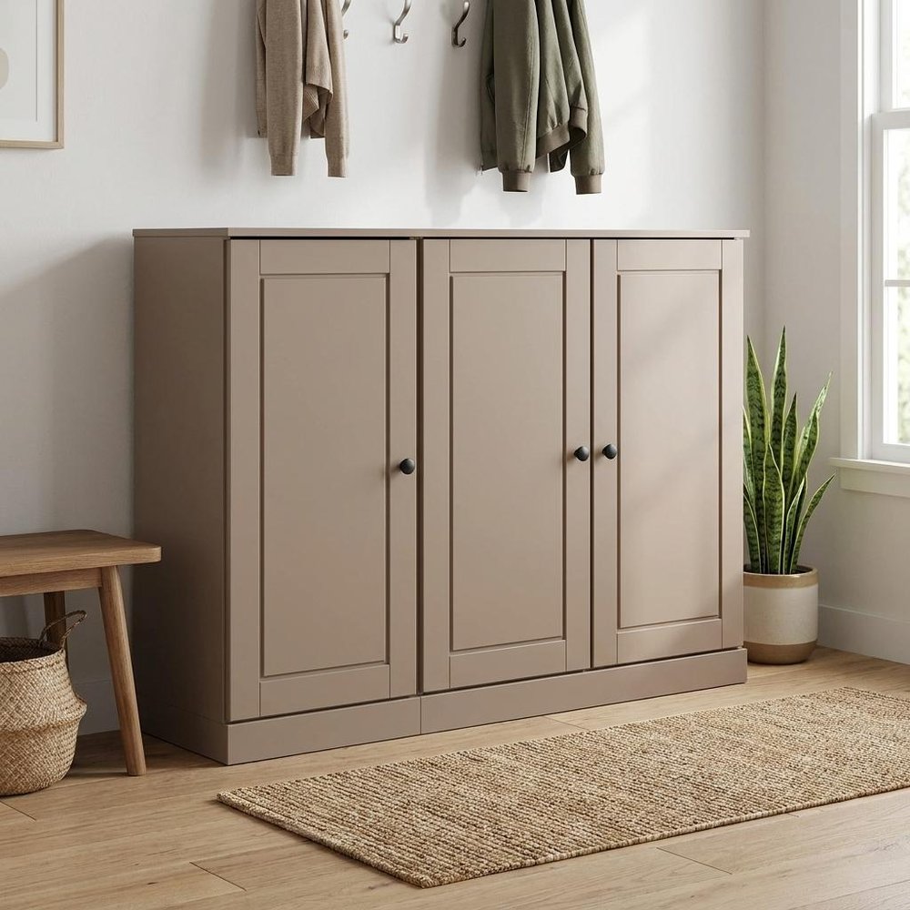 Beige 30 Solid WoodShoe Storage Cabinet — view 5