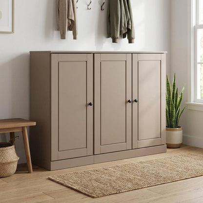 Beige 30 Solid WoodShoe Storage Cabinet HomeRoots