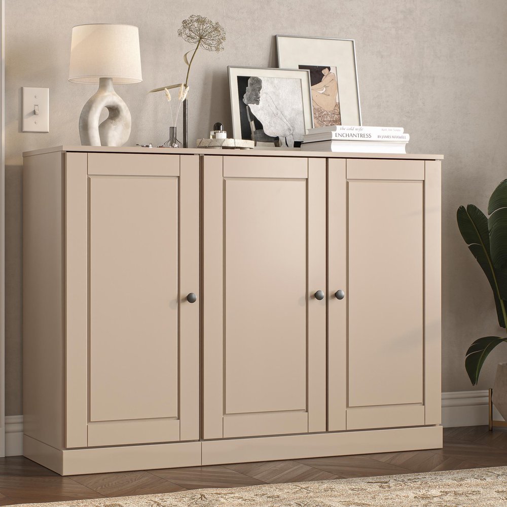 Beige 30 Solid WoodShoe Storage Cabinet HomeRoots
