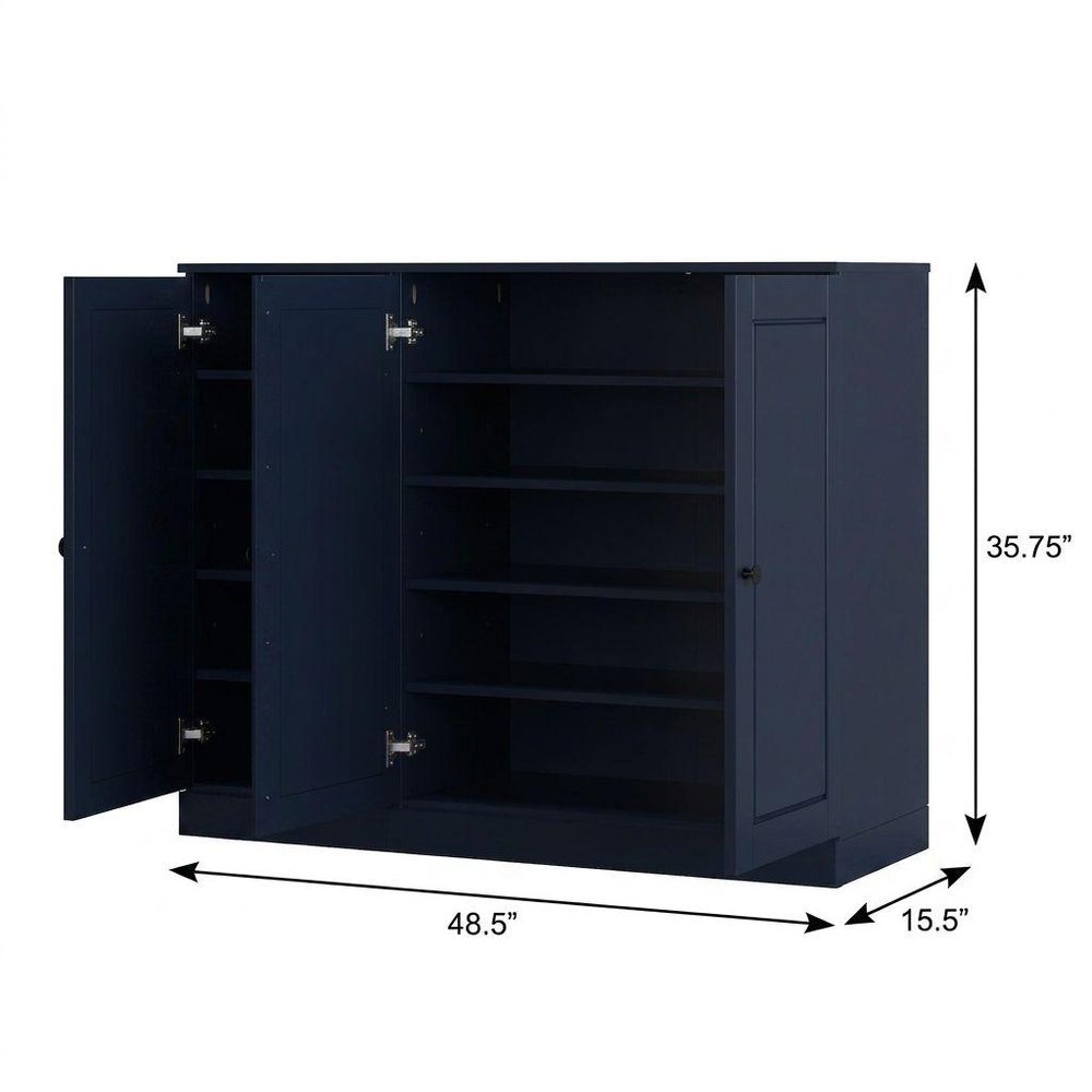 Navy Blue 30 Solid WoodShoe Storage Cabinet HomeRoots