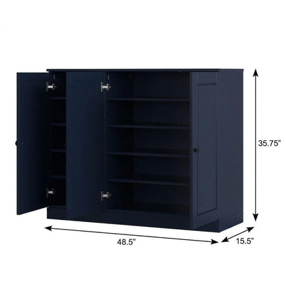 Navy Blue 30 Solid WoodShoe Storage Cabinet HomeRoots
