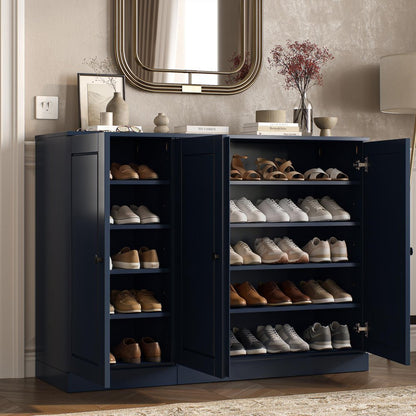 Navy Blue 30 Solid WoodShoe Storage Cabinet HomeRoots