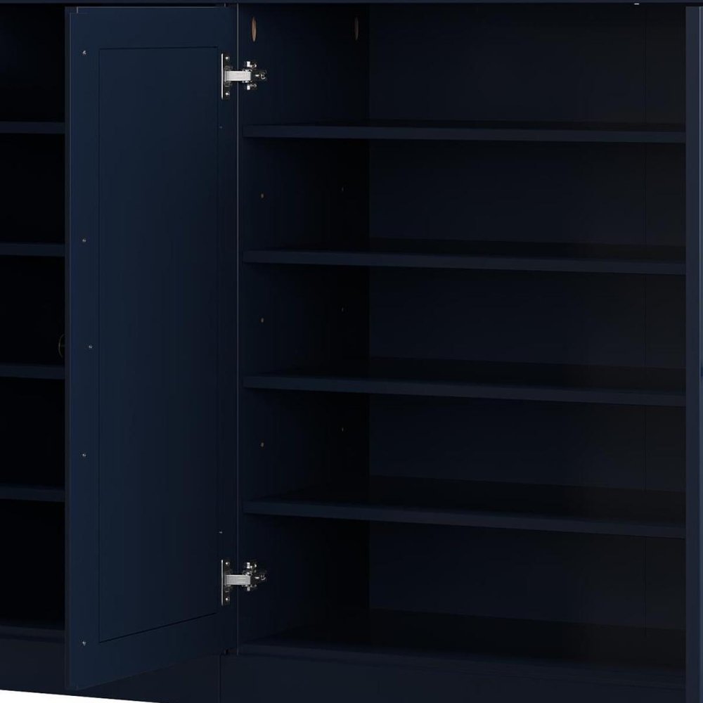 Navy Blue 30 Solid WoodShoe Storage Cabinet — view 4