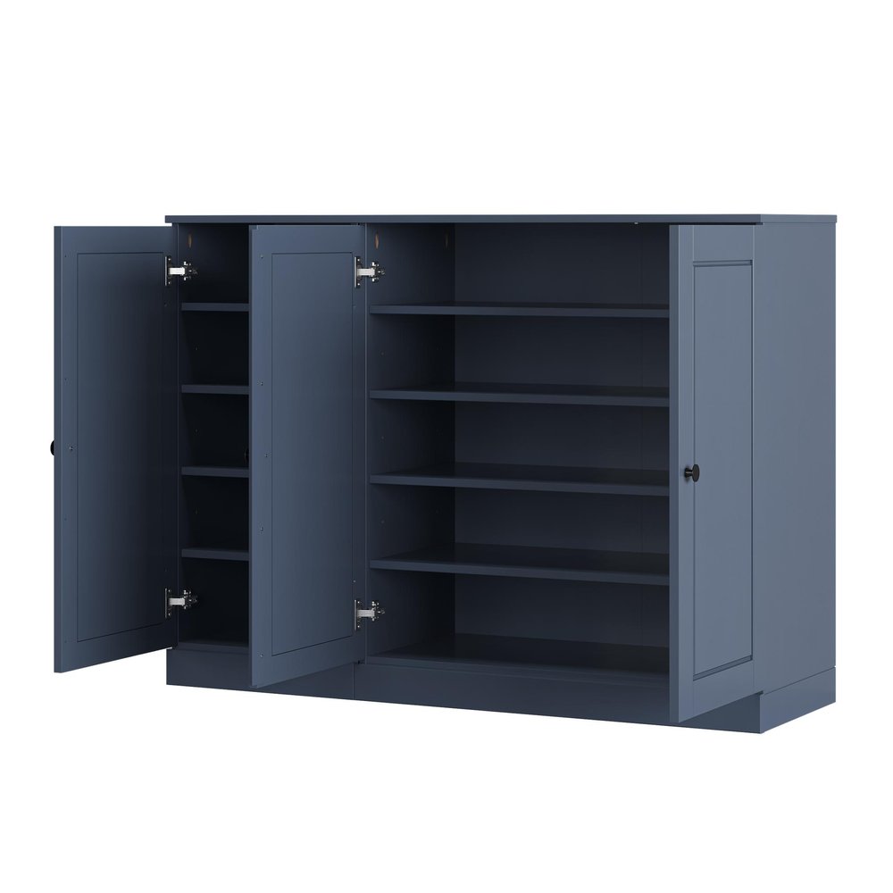 French Blue 30 Solid WoodShoe Storage Cabinet — view 2