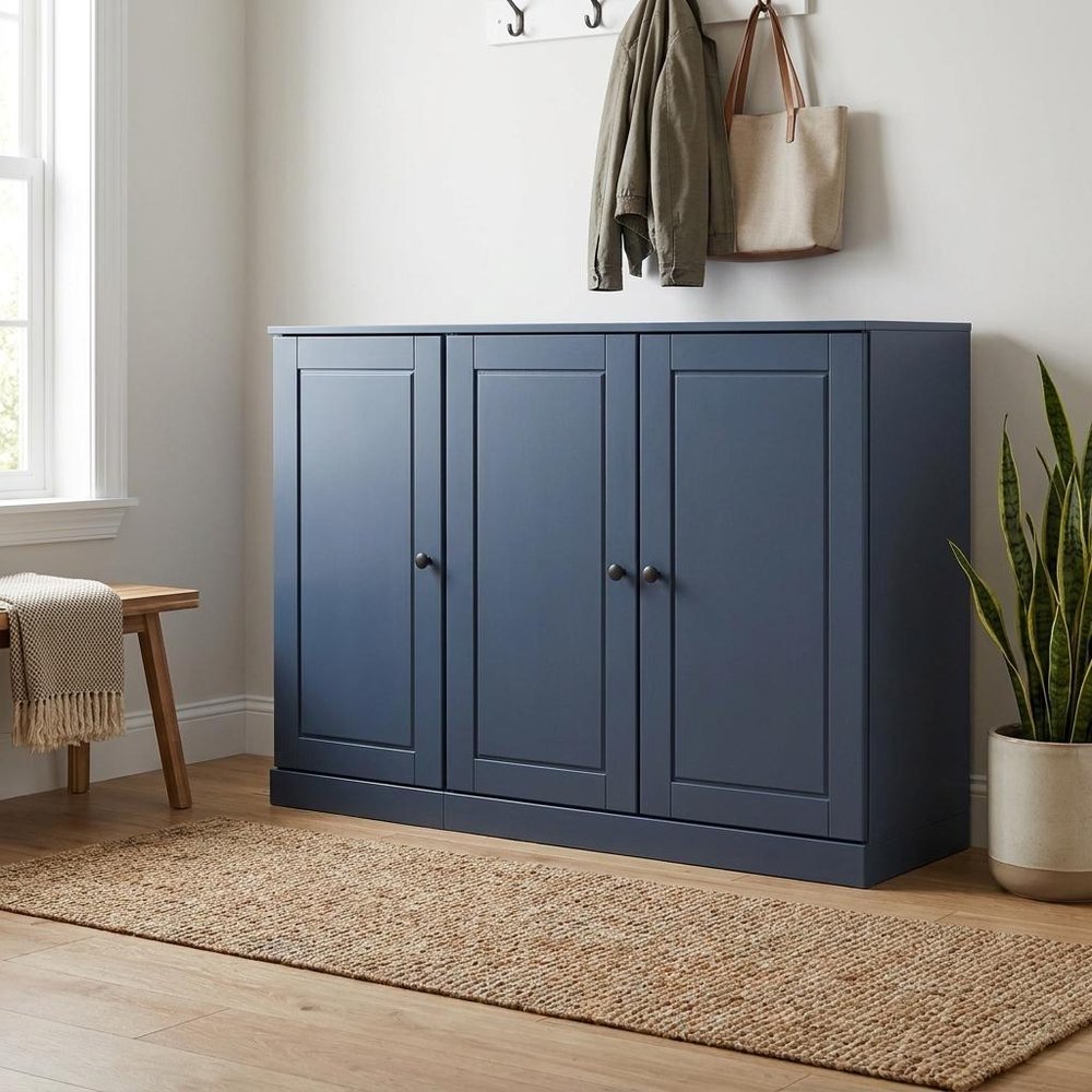 French Blue 30 Solid WoodShoe Storage Cabinet HomeRoots