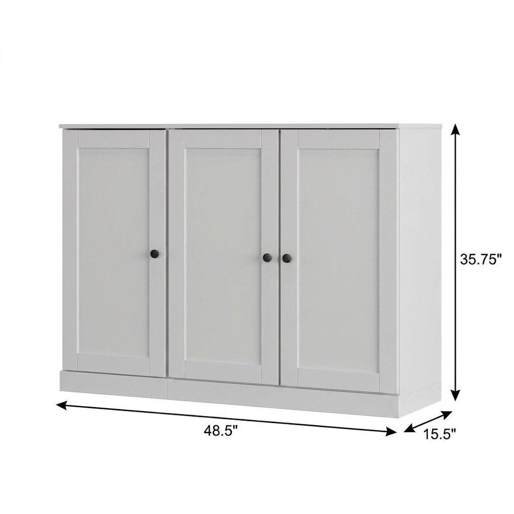 White 30 Solid WoodShoe Storage Cabinet — view 3