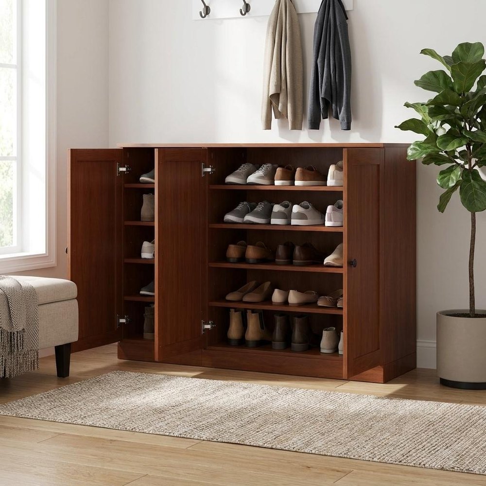 Coffee 30 Solid WoodShoe Storage Cabinet HomeRoots