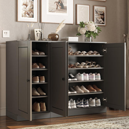 Gray 30 Solid WoodShoe Storage Cabinet HomeRoots
