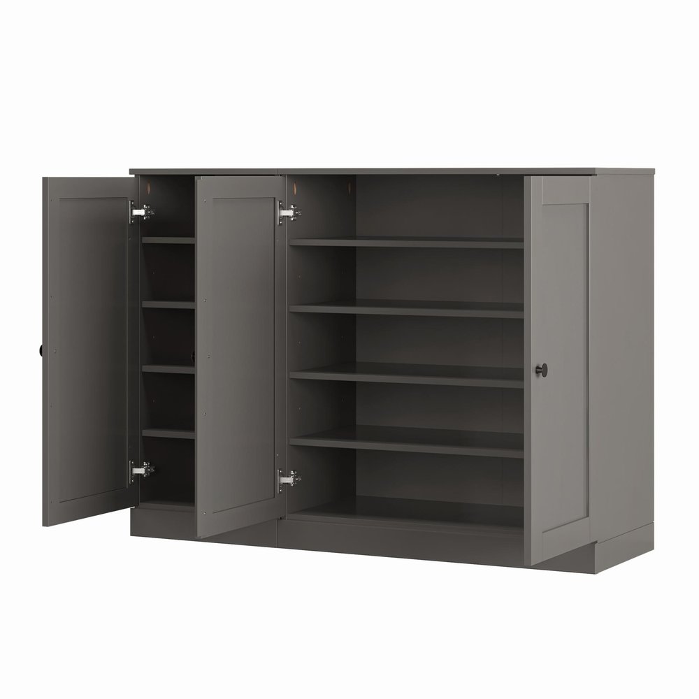 Gray 30 Solid WoodShoe Storage Cabinet