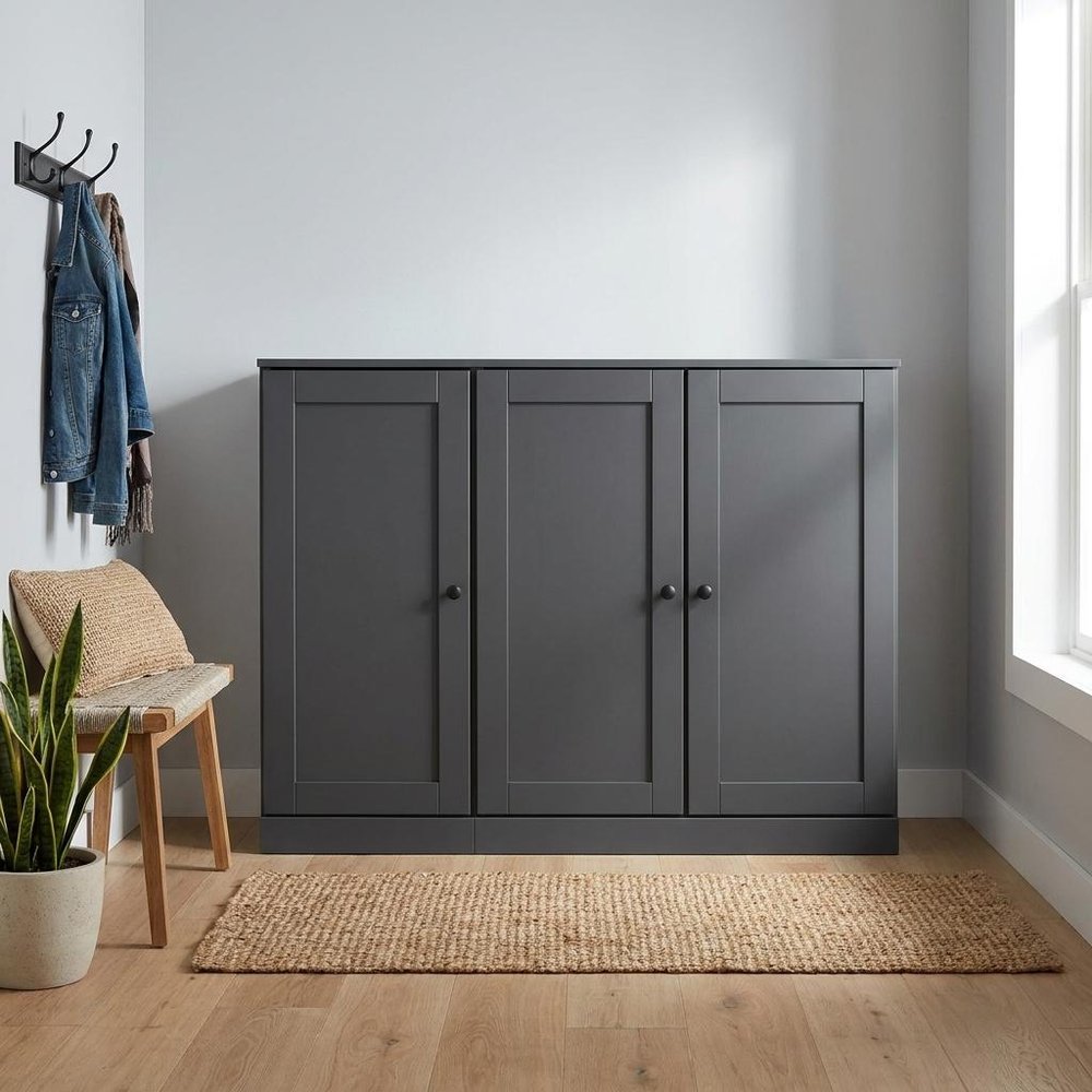 Gray 30 Solid WoodShoe Storage Cabinet HomeRoots