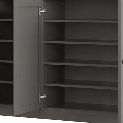 Gray 30 Solid WoodShoe Storage Cabinet