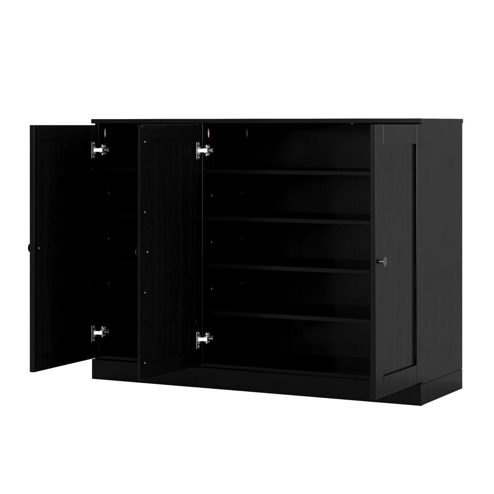Black 30 Solid WoodShoe Storage Cabinet — view 2