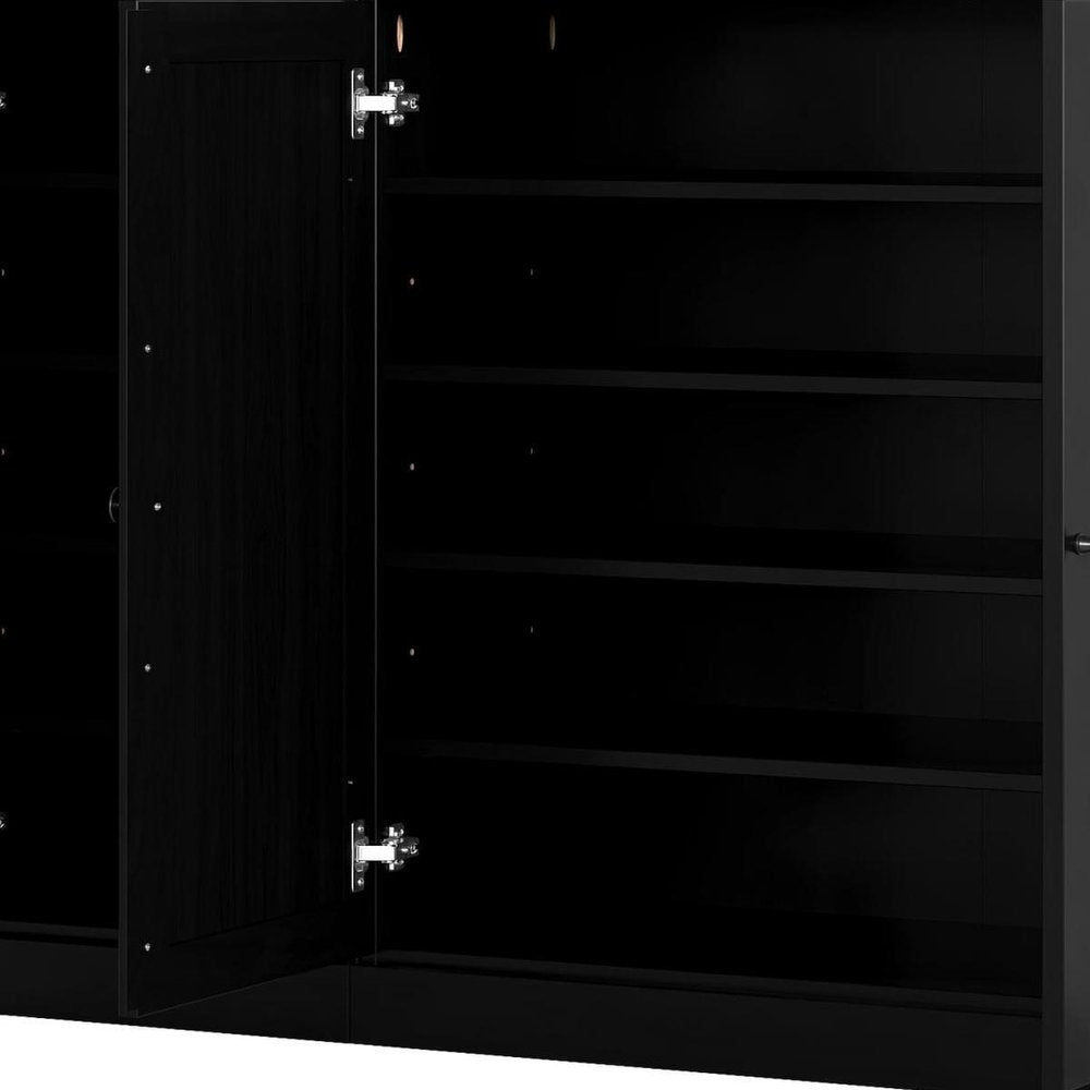 Black 30 Solid WoodShoe Storage Cabinet
