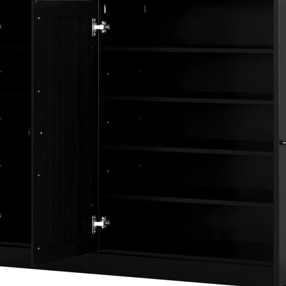 Black 30 Solid WoodShoe Storage Cabinet