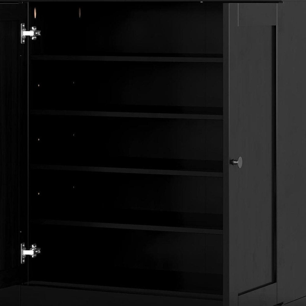Black 30 Solid WoodShoe Storage Cabinet