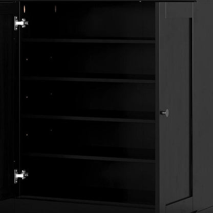 Black 30 Solid WoodShoe Storage Cabinet